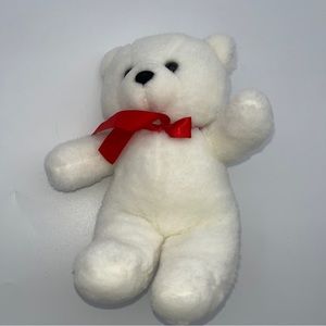 Vintage 10” Oshko white teddy bear plush